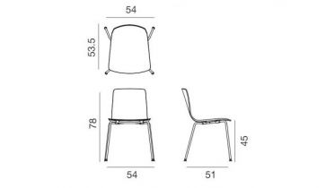 Arper | Aava stoel | 4-poten & houten zit | 39062