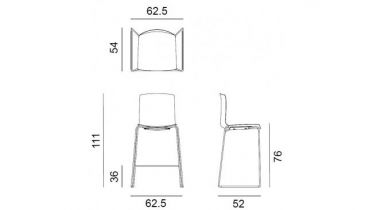 Arper | Catifa 46 stool sled & plastique | 0471 SH76cm2