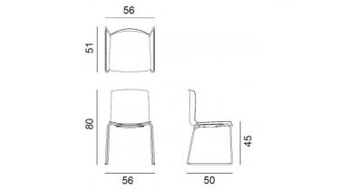 Arper | Catifa 46 slede & houten zit | 0378  stoel2