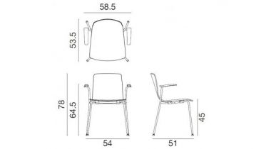 Arper | AAVA stoel armleuningen | 4-poten & kunststof zit |39442