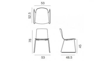Arper | Aava stoel | slede & rondom bekleed |39532