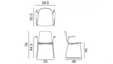Arper | Aava stoel armleuningen | slede & houten zit |39092
