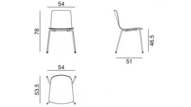 Arper | Aava stoel | 4-poten | hout & binnenzijde bekleed |39342