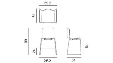 Arper | CATIFA 46 counterstool sled & plastique | 0474 SH65cm2