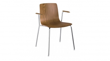 Arper | Aava stoel armleuningen | 4-poten & houten zit |3907