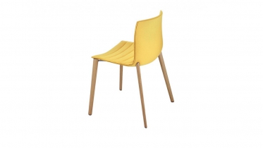 Arper CATIFA 46 stoel met houten poten & rondom bekleed 0356