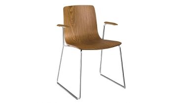 Arper | Aava stoel armleuningen | slede & houten zit |3909