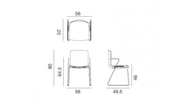 Arper | Catifa 46 chaise avec accoudoirs luge | 04702