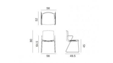 Arper | Catifa 46 slede & houten zit - armleuningen | 0387 stoel2